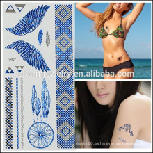 OEM Venta al por mayor tatuajes temporales coloridos alas tatuaje diseño de moda para las niñas V4627